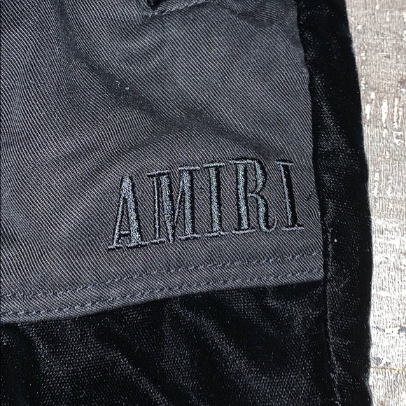 Amiri Men's Black Velvet Commando Patch Lounge - Picture 2 of 3